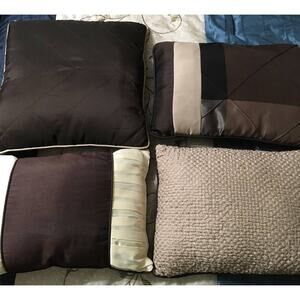 4 Beautiful Decorative, Boudoir, Breakfast Pillows, Browns, Beige, Cream, Black